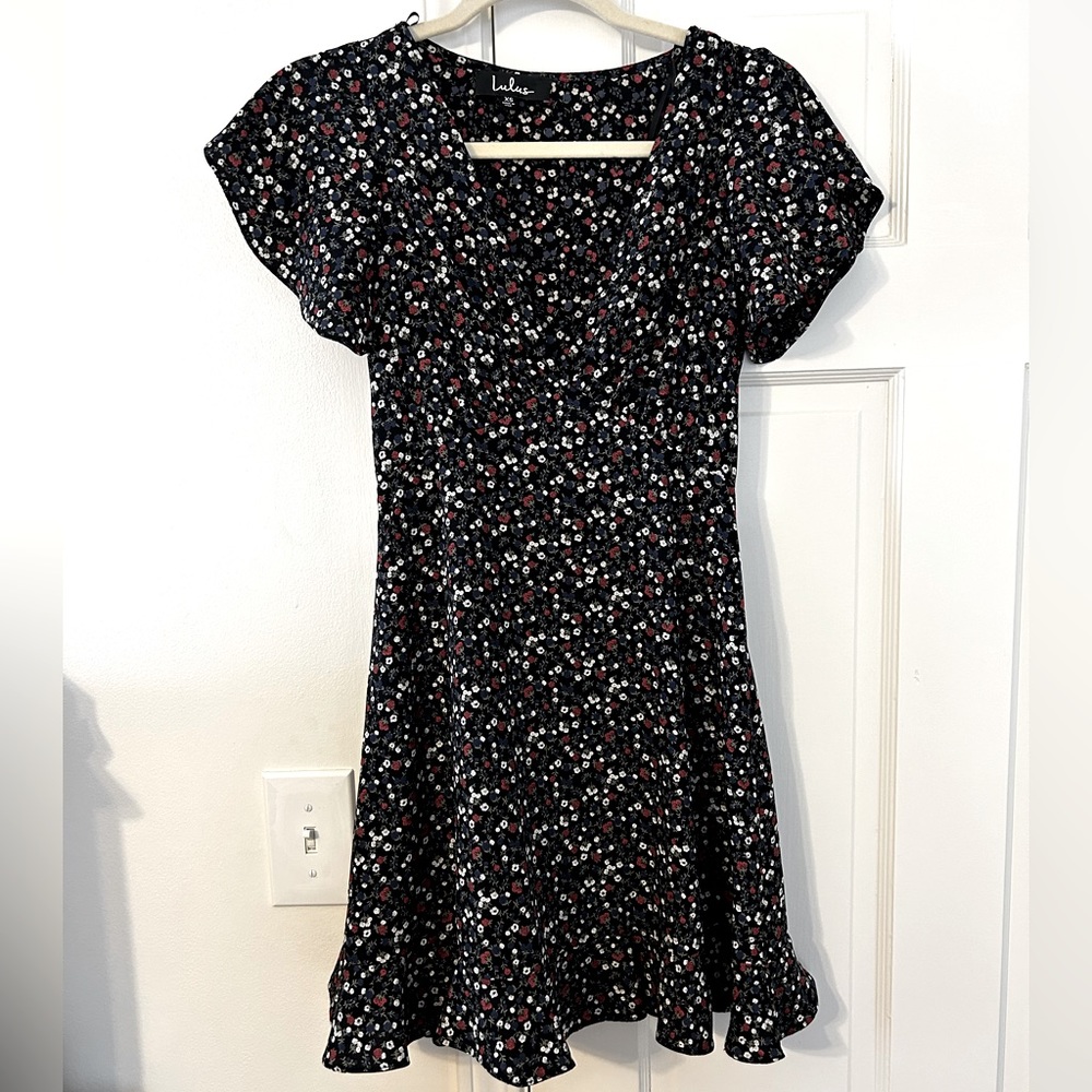 Black floral dress from lulus size xs